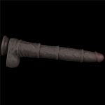 16'' Dual Layered Bendable Silicone Cock XXL(Black) - obrazek 10