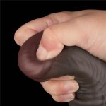 16'' Dual Layered Bendable Silicone Cock XXL(Black) - obrazek 7