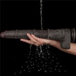 16'' Dual Layered Bendable Silicone Cock XXL(Black) - obrazek 4