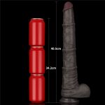 16'' Dual Layered Bendable Silicone Cock XXL(Black) - obrazek 3