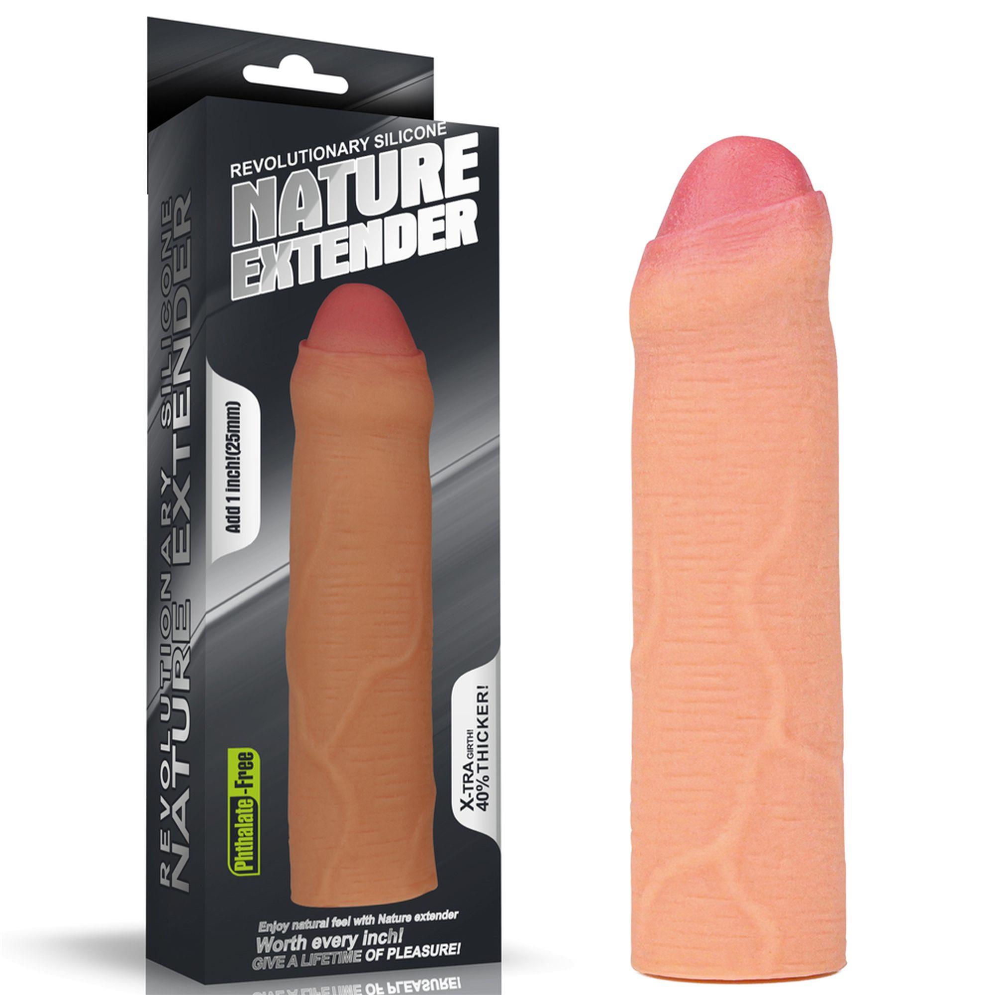 10-LV4212-9 Add 1"" Revolutionary Silicone Nature Extender Uncircumcised - obrazek 1