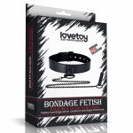 Bondage Fetish Black Matt Collar With Leash - obrazek 5