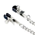Metallic Silver Collar With Nipple Clamp - obrazek 2