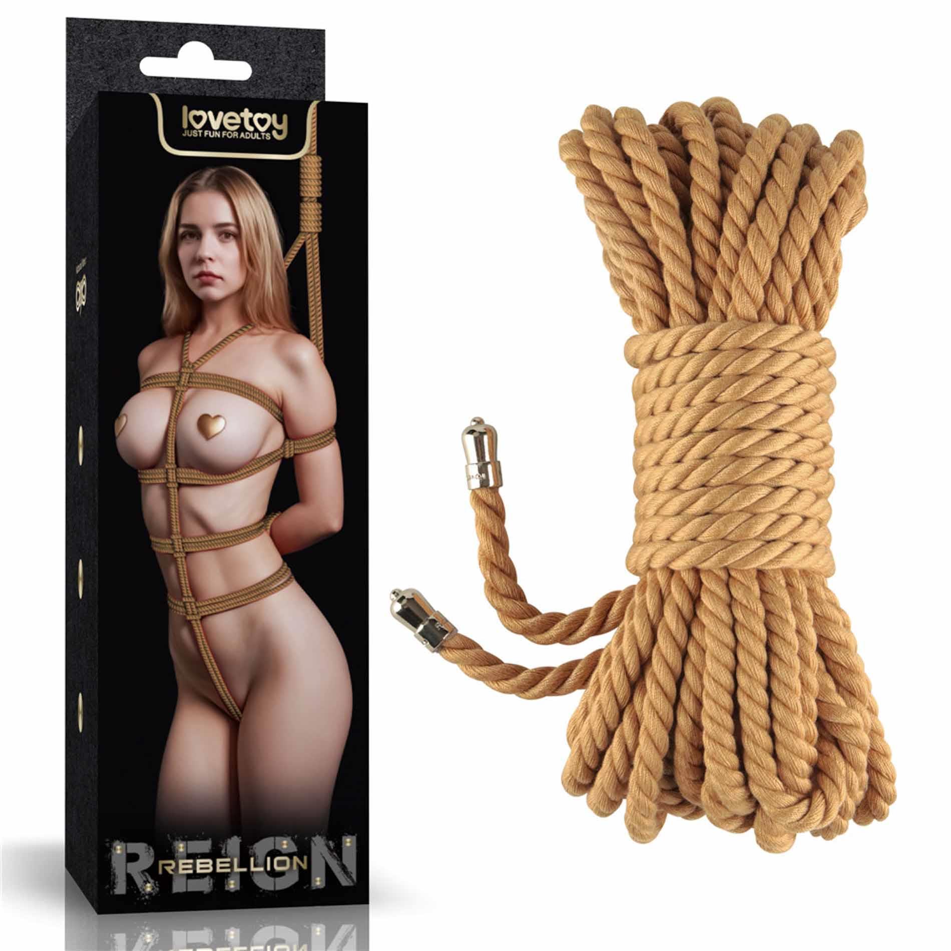 10-LV761304_01 Rebellion Reign Natural Knot Bondage Rope - obrazek 1