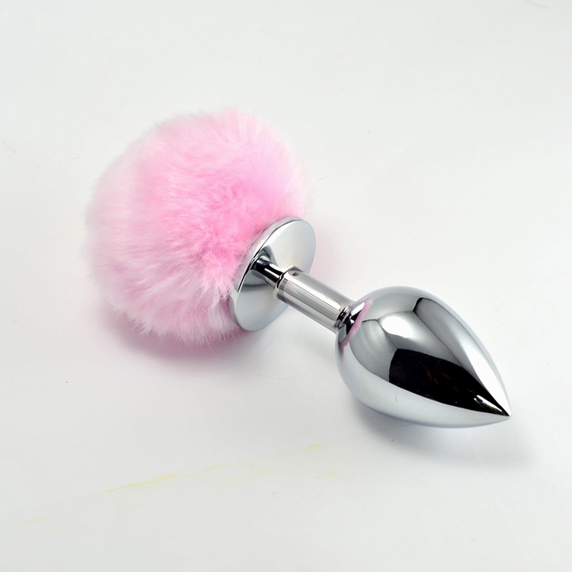 10-RO-L024S-1 Pompon Metal Plug Small Pink - obrazek 1
