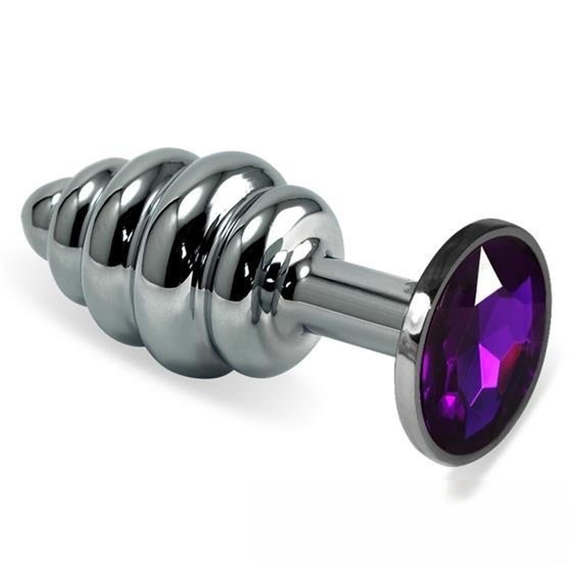 10-RO-SSR-4_01 Silver Spiral Plug Purple - obrazek 1
