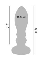Buttplug Vibr. Ribbed Medium Silver - obrazek 5