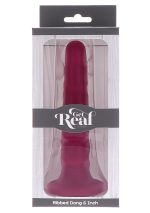 Ribbed Dong 6 Inch Red - obrazek 6