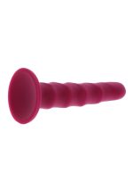Ribbed Dong 6 Inch Red - obrazek 3
