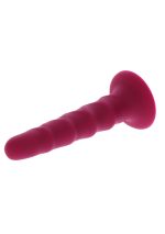Ribbed Dong 6 Inch Red - obrazek 4