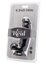 Dildo 6 inch with Balls Black - obrazek 2