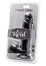 Dildo 7 inch with Balls Black - obrazek 2