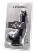 Dildo 8 inch with Balls Black - obrazek 2