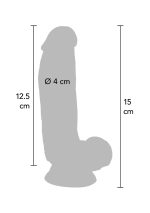 Dildo 6in. with Balls Vibrator Light skin tone - obrazek 3