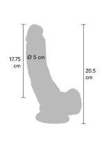 Dildo 8in. with Balls Vibrator Light skin tone - obrazek 3