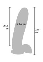 Dildo 10 in. w/ Balls Vibrator Light skin tone - obrazek 3