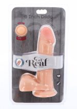 Dual Density Dildo 8inch Balls Light skin tone - obrazek 2