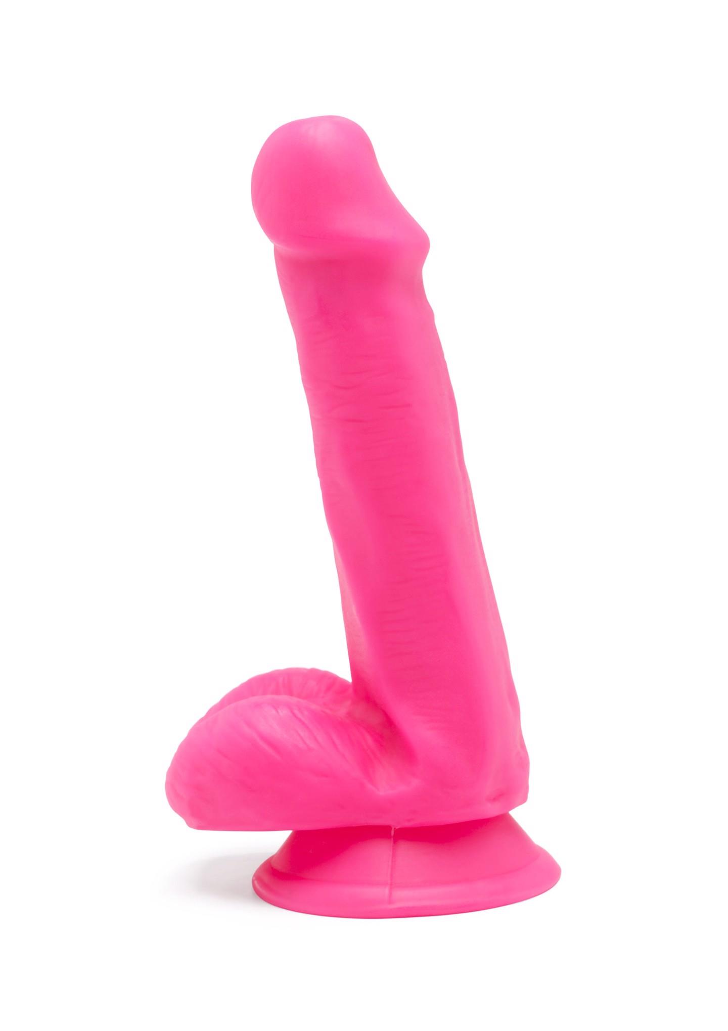 10180_PINK_01 Happy Dicks Dildo 6 inch Balls Pink - obrazek 1