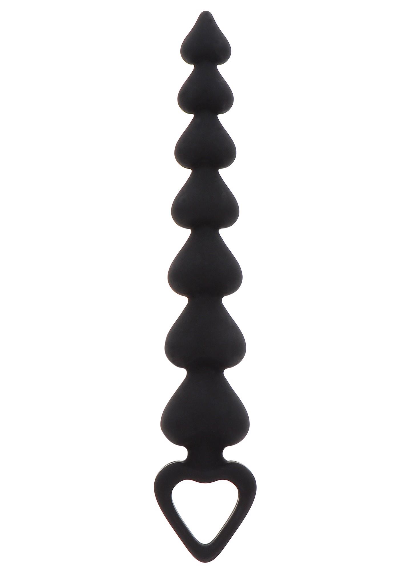 10299_BLACK_01 Heart Beads Black - obrazek 1