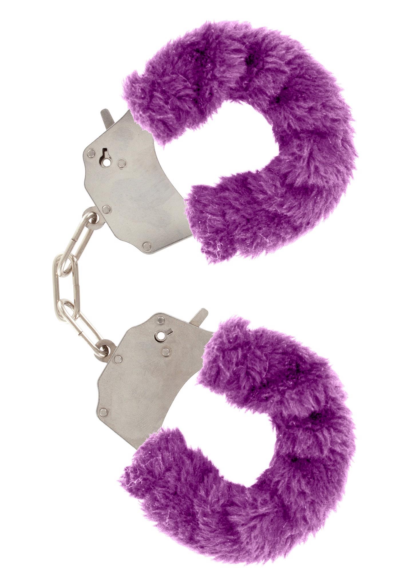 10350_PURPLE_01 Furry Fun Cuffs Purple - obrazek 1