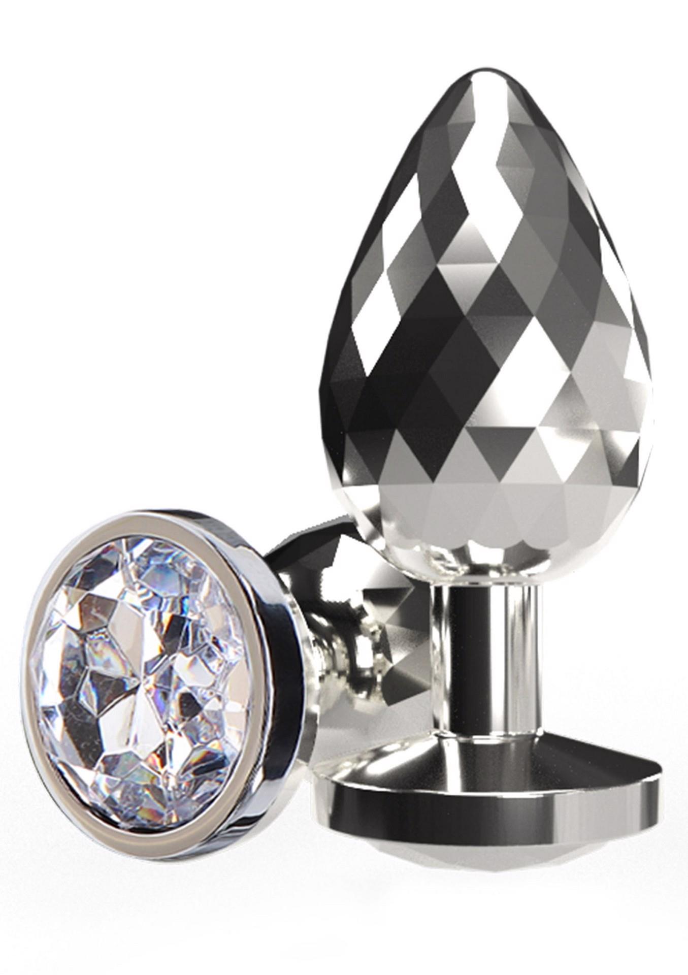 10599_SILVER_01 Disco Diamond Plug Large Silver - obrazek 1