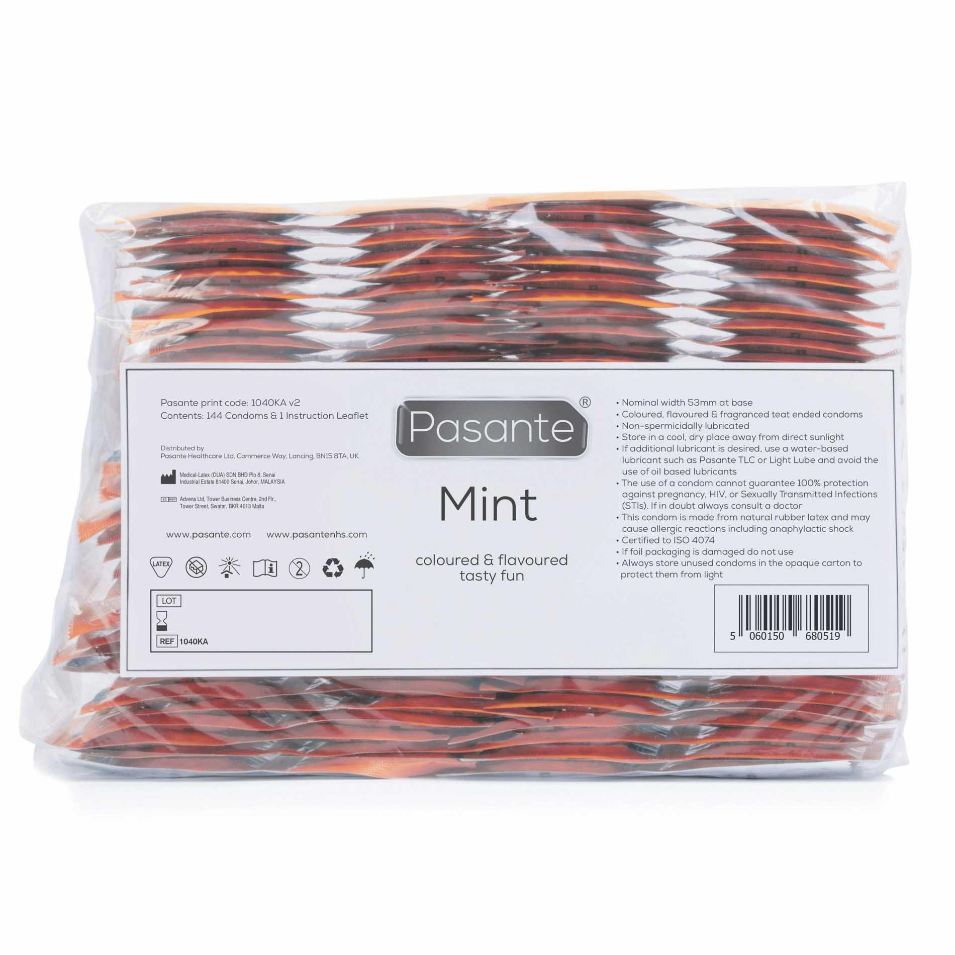 111-1040KA_01 Pasante Mint Tingle Condoms Bulk Packs 144 psc - obrazek 1