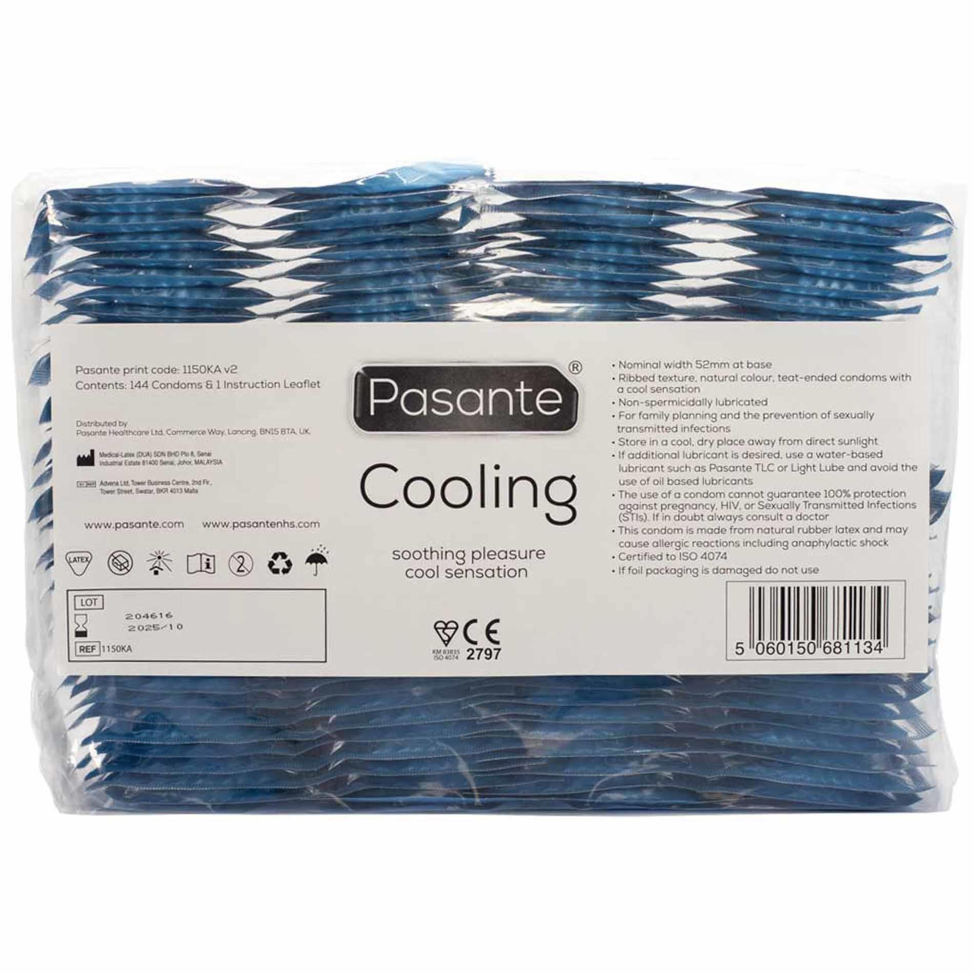 111-1150KA_01 Pasante Cooling Condoms Bulk Packs 144 pcs - obrazek 1