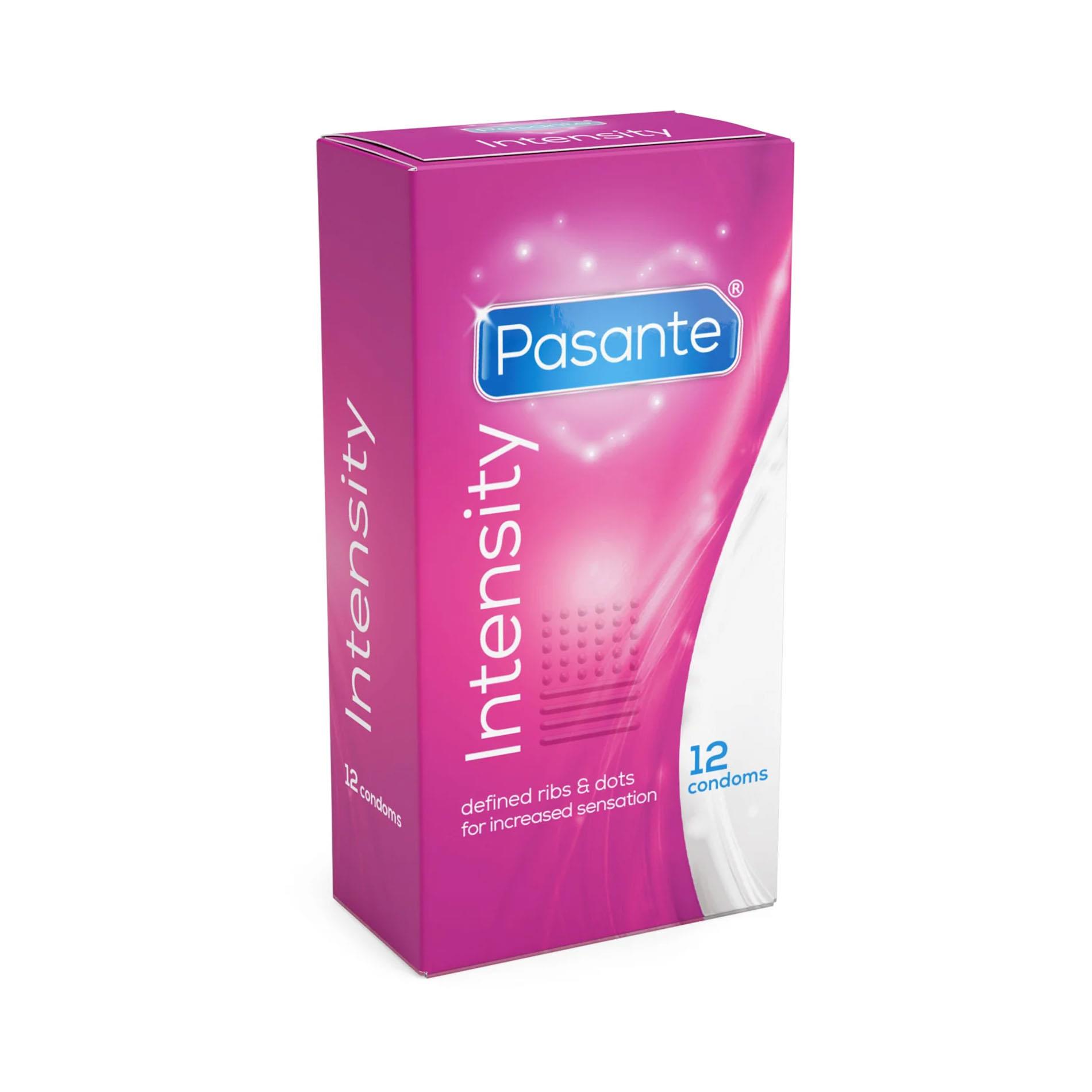 111-R1224K_01 Pasante Ribs & Dots/Intensity Condoms 12 pcs - obrazek 1