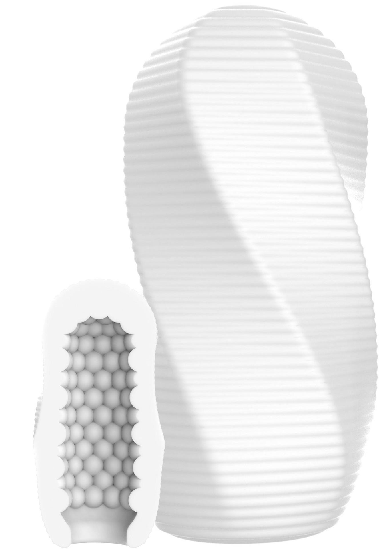 11307_WHITE_01 Medium Masturbator Swirl White - obrazek 1