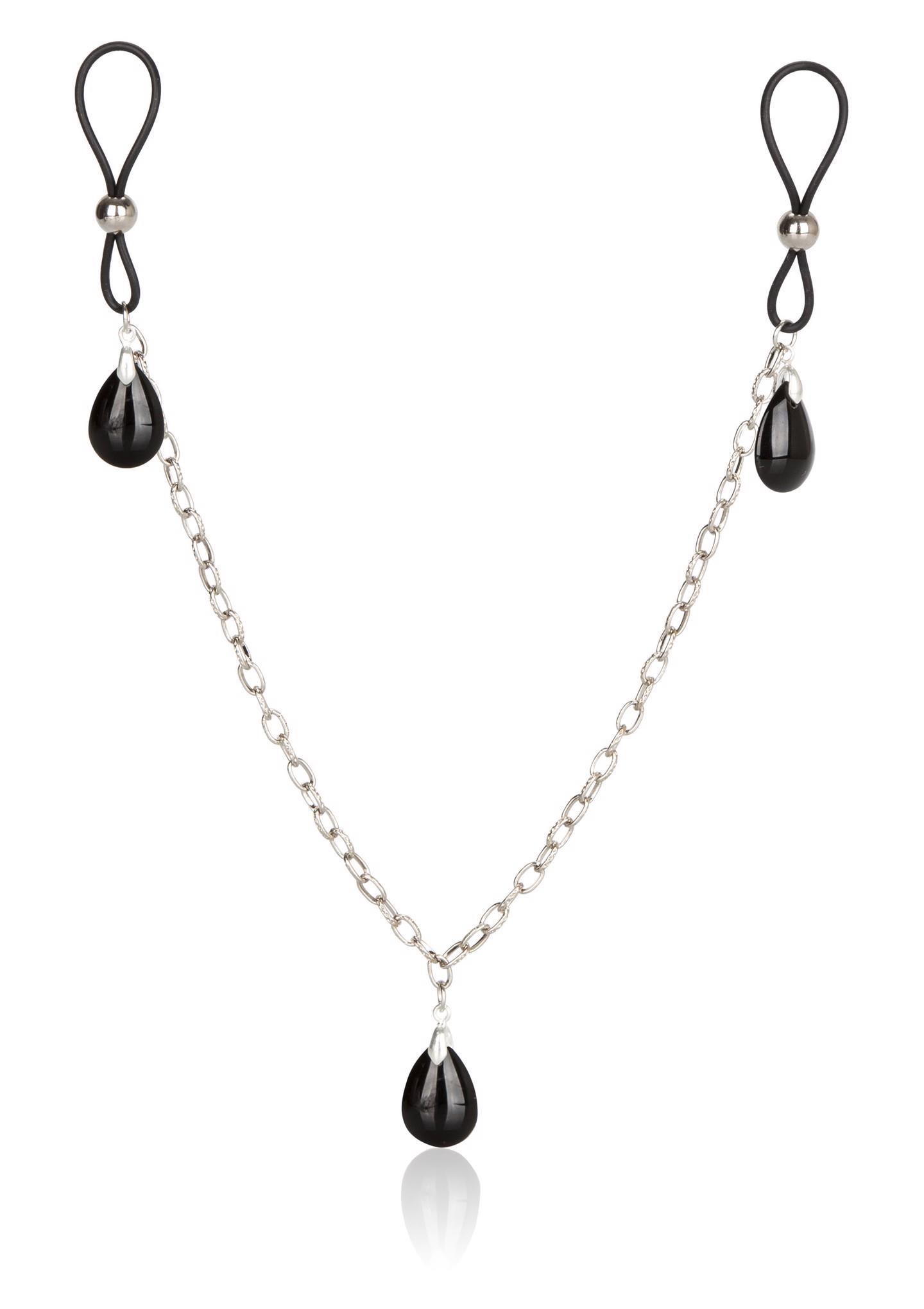12951_BLACK_01 Nonpierce Nipple Chain Jewelry Black - obrazek 1