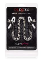 Crystal Chain Nipple Clamps Silver - obrazek 2
