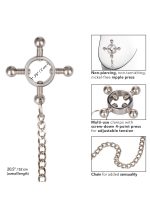 4 Point Nipple Press w Chain Black - obrazek 5