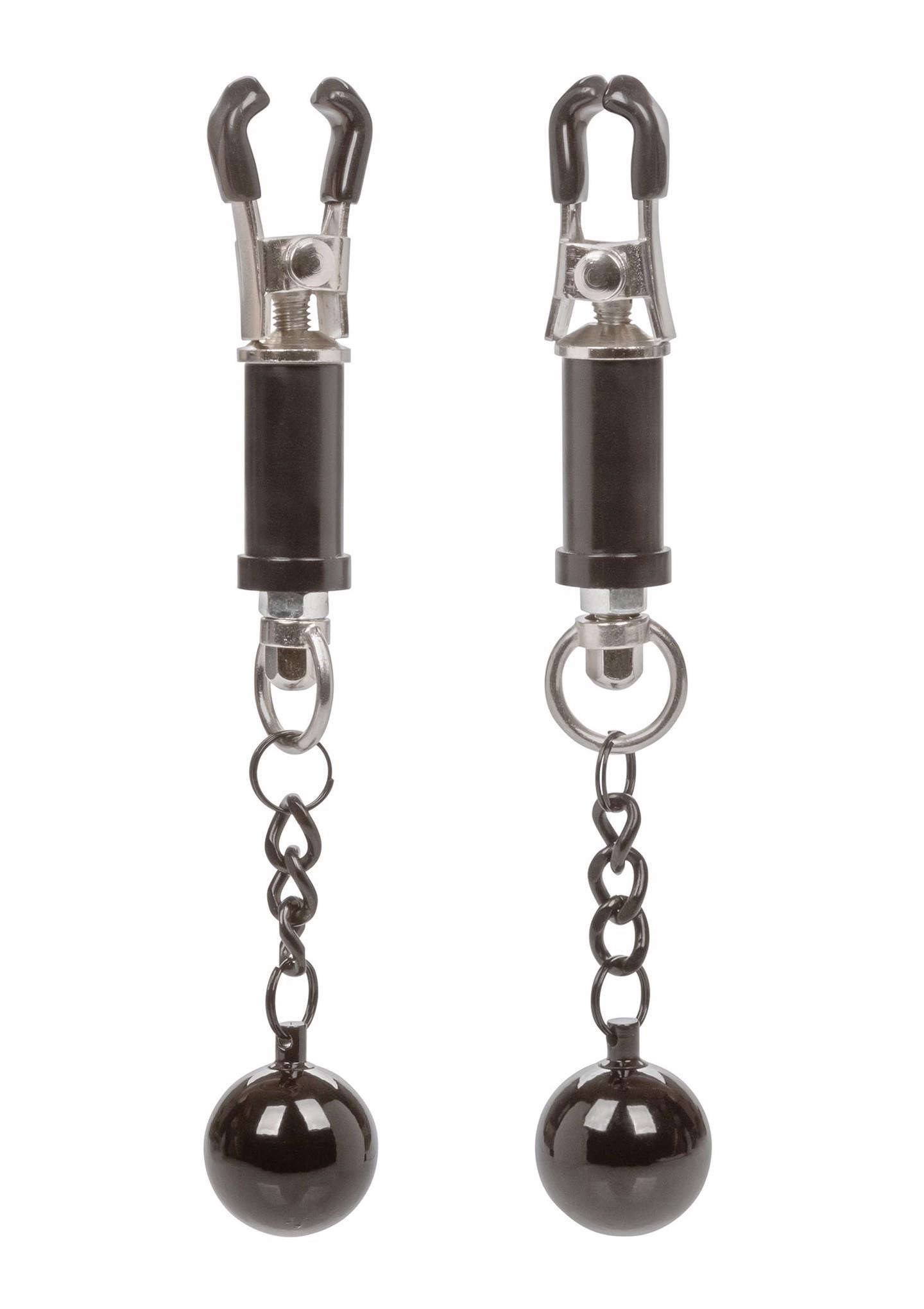 12966_SILVER_01 Weighted Twist Nipple Clamps Silver - obrazek 1