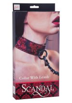 Scandal Collar with Leash Black - obrazek 2