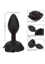 Large Rose Anal Plug Black - obrazek 17