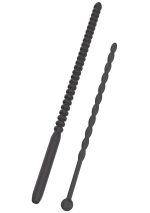 Ribbed Penis Dilator Set 2 pcs Black - obrazek 5