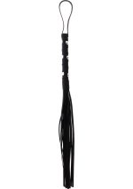 Short Studded Flogger Whip Black - obrazek 2