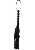 Short Beaded Flogger Whip Black - obrazek 2