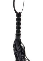 Short Beaded Flogger Whip Black - obrazek 3