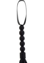 Short Beaded Flogger Whip Black - obrazek 4