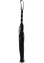 Long Studded Flogger Whip Black - obrazek 2