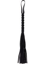 Long Beaded Flogger Whip Black - obrazek 2