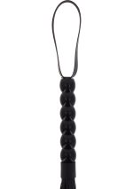 Long Beaded Flogger Whip Black - obrazek 4
