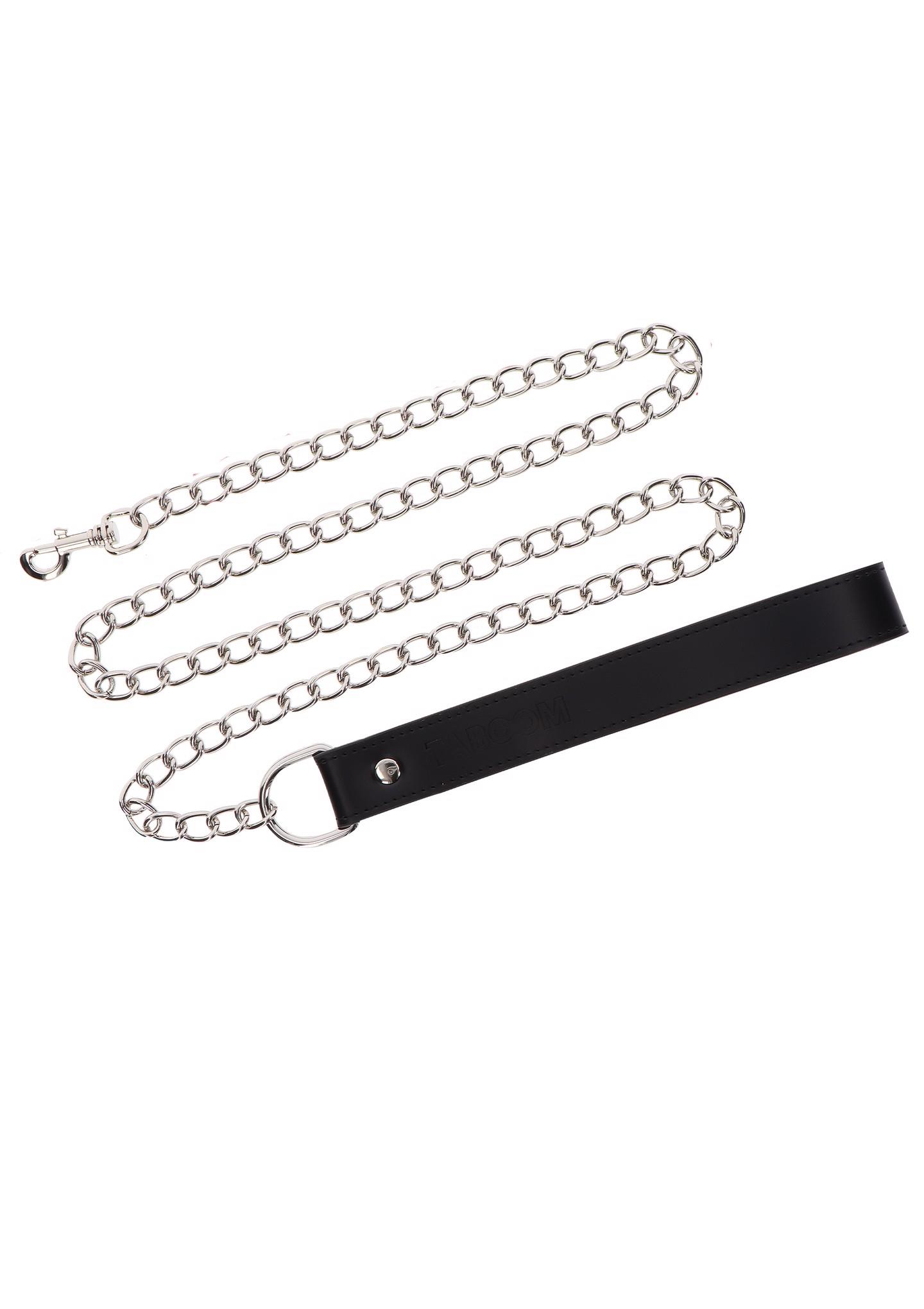 17105_BLACK_01 Chain Leash Black - obrazek 1