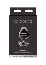 Butt Plug With Diamond Jewel M Black - obrazek 2