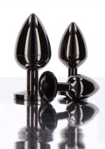 Butt Plug With Diamond Jewel M Black - obrazek 4