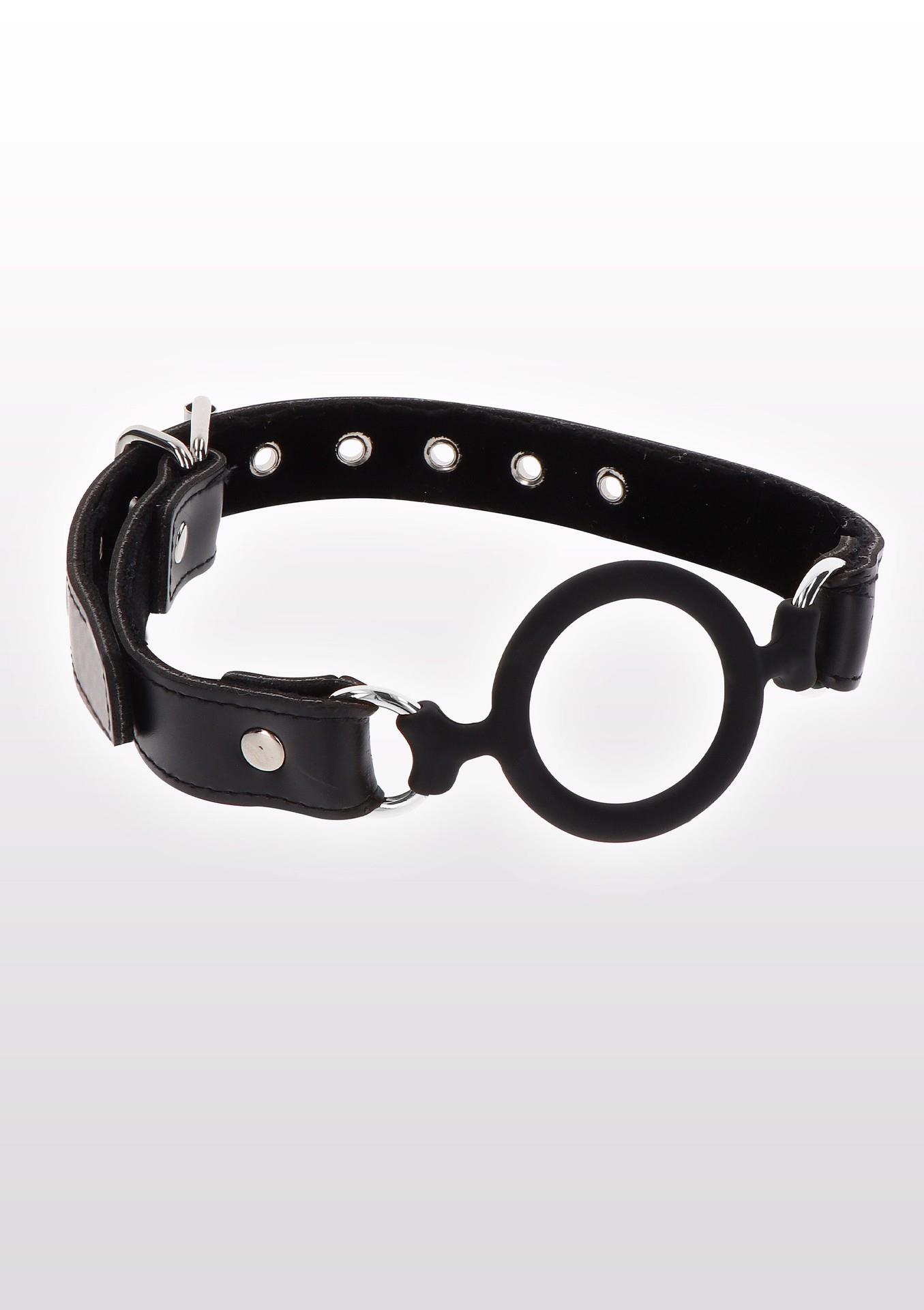 17127_BLACK_01 Open Ring Gag Black - obrazek 1