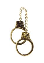 Gold Plated BDSM Handcuffs Gold - obrazek 3