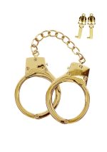 Gold Plated BDSM Handcuffs Gold - obrazek 5