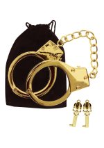 Gold Plated BDSM Handcuffs Gold - obrazek 6